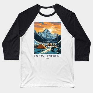 A Pop Art Travel Print of Mount Everest - Nepal Baseball T-Shirt